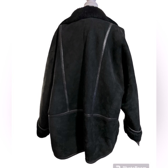Vintage Christia Hana K Suede Fur Black Coat - Picture 6 of 17
